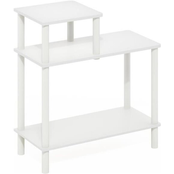 Furinno 3 Tier Sofa Side Table White End Table with Shelves Small Space Furnitur - Picture 1 of 7